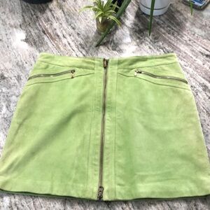 Michael Kors Green Suede Mini Skirt.